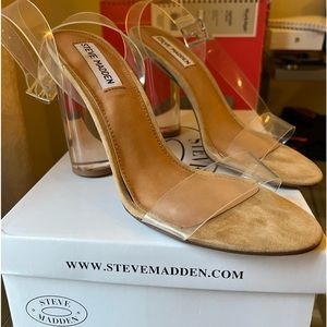 Steve Madden Clear Heels Women Size 9